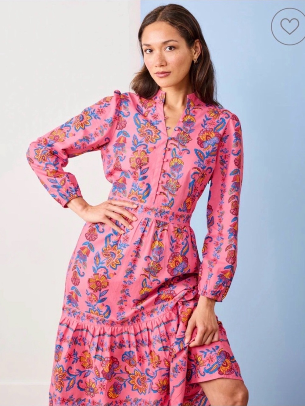 Printfresh Folklore Flowers Monroe Dress-Bright Rose Medium